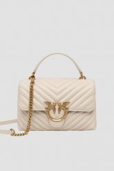 PINKO Beżowa kopertówka Love Lady Puff Mini CL. Brązowe kopertówki Pinko, bez wzorów, pikowane, bez dodatków. W wyprzedaży za 1,399.99 zł.