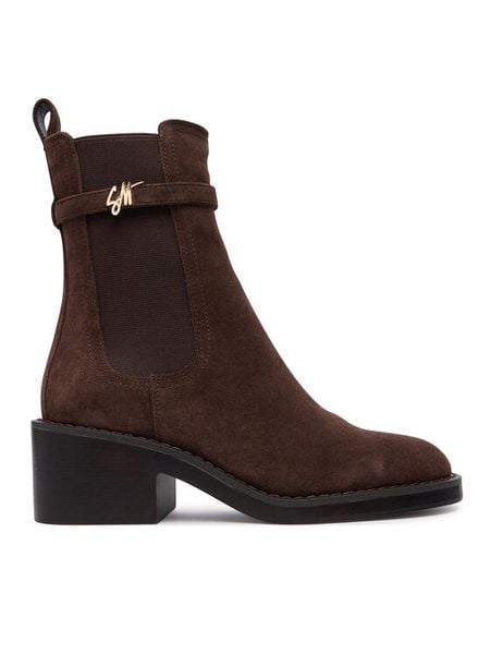 Steve Madden Botki Charity 11005782 Brązowy. Brązowe botki Steve Madden, bez wzorów, ze skóry, bez obcasa, na słupku, bez zapięcia. Za 729.99 zł.