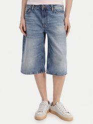 Guess Jeans Szorty jeansowe W6GD1D D6363 Niebieski Baggy Fit. Niebieskie szorty Guess Jeans, z aplikacjami, z bawełny. Za 349.99 zł.
