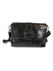 ORE10 Skórzana torebka "Vodo" w kolorze czarnym - 21 x 16 x 7 cm rozmiar: onesize. Czarne torby na ramię ORE10, bez wzorów, z materiału, na ramię, bez dodatków. Za 204.48 zł.