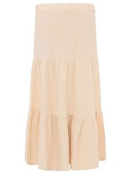 Zwillingsherz Muślinowa spódnica w kolorze beżowym rozmiar: S/M. Brązowe spódnice Zwillingsherz, m, bez wzorów, z bawełny, maxi. Za 104.99 zł.