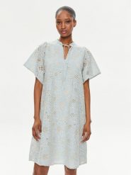 Bruuns Bazaar Sukienka letnia Julia BBW3948 Niebieski Relaxed Fit. Niebieskie sukienki Bruuns Bazaar, na lato, bez wzorów, z bawełny, bez kołnierzyka, bez ramiączek. Za 429.99 zł.