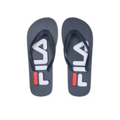 Japonki plażowe dla dorosłych Fila Troy Slipper. Niebieskie klapki Fila, bez wzorów, bez obcasa. Za 34.00 zł.