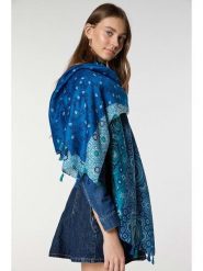 Lucky Bees Szal w kolorze niebiesko-turkusowym - 180 x 80 cm rozmiar: onesize. Niebieskie szaliki Lucky Bees, bez wzorów, z bawełny. Za 118.01 zł.