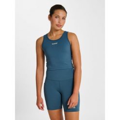Biustonosz dla kobiet Hummel Intensity Top. Niebieskie topy Hummel, bez wzorów, bez kołnierzyka, bez ramiączek. Za 221.50 zł.