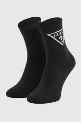 GUESS Czarne damskie sportowe skarpetki Ellen. Czarne skarpety Guess, z aplikacjami, z dzianiny. W wyprzedaży za 36.39 zł.