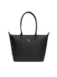 Tommy Hilfiger Torebka Popette Soft AW0AW17705 Czarny. Czarne shopper TOMMY HILFIGER, bez wzorów, ze skóry, bez dodatków. Za 559.99 zł.