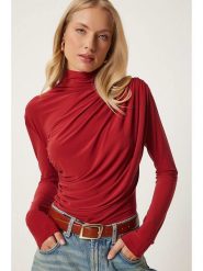 Happiness Istanbul Koszulka w kolorze czerwonym rozmiar: 36. Czerwone bluzki Happiness Istanbul, bez wzorów, bez kołnierzyka, bez ramiączek. Za 56.99 zł.