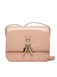 Patrizia Pepe Torebka 8B0303 L125 Beżowy. Brązowe listonoszki Patrizia Pepe, bez wzorów, z lakierowanej skóry, lakierowane, bez dodatków. Za 1,129.00 zł.