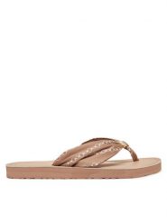 Tommy Hilfiger Japonki Th Chain Print Elevated Sandal FW0FW08519 Beżowy. Brązowe klapki TOMMY HILFIGER, bez wzorów, z materiału, bez obcasa. Za 159.99 zł.