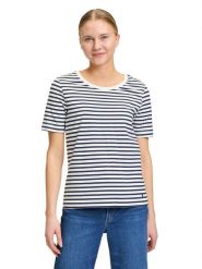 BETTY & CO Koszulka w kolorze biało-granatowym rozmiar: L. Białe bluzki Betty & Co, l, bez wzorów, bez kołnierzyka, bez ramiączek. Za 60.99 zł.