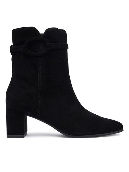 Caprice Botki 9-25310-45 Czarny. Czarne botki Caprice, bez wzorów, ze skóry, bez obcasa, na słupku, bez zapięcia. Za 589.99 zł.
