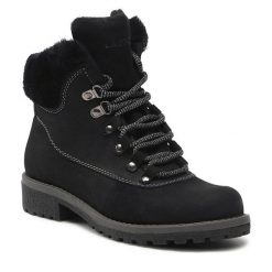 Trzewiki Lasocki. Czarne botki Lasocki, bez wzorów, bez obcasa, na płaskiej podeszwie, bez zapięcia. Za 134.99 zł.