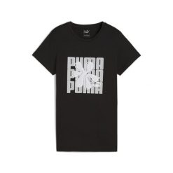 Damska koszulka GRAPHICS PUMA Black. Czarne bluzki Puma, m, bez wzorów, z bawełny, sportowe, bez kołnierzyka, bez ramiączek. Za 67.99 zł.