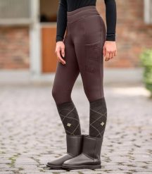 Damskie legginsy jeździeckie z pełną przyczepnością ELT Rica Teddy. Brązowe legginsy ELT, l, bez wzorów, z polaru, z podwyższonym stanem. Za 311.50 zł.