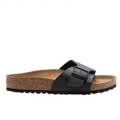 Klapki Damskie Birkenstock Catalina. Czarne klapki Birkenstock, bez wzorów, bez obcasa. W wyprzedaży za 527.50 zł.