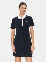 Guess Sukienka codzienna V5GK01 KCQV1 Granatowy Regular Fit. Niebieskie sukienki Guess, na co dzień, s, z aplikacjami, z bawełny, bez kołnierzyka, bez ramiączek, proste. Za 179.99 zł.