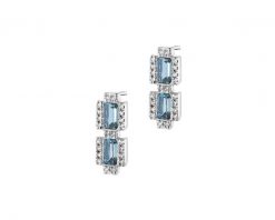 Kolczyki z białego złota z diamentami i topazami London Blue - próba 375. Białe kolczyki Apart, z diamentem, złote. W wyprzedaży za 1,183.00 zł.