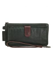 Micmacbags Skórzany portfel "Highland Park" w kolorze khaki - 18 x 9 x 2 cm rozmiar: onesize. Brązowe portfele Micmacbags, bez wzorów, z materiału. Za 114.44 zł.