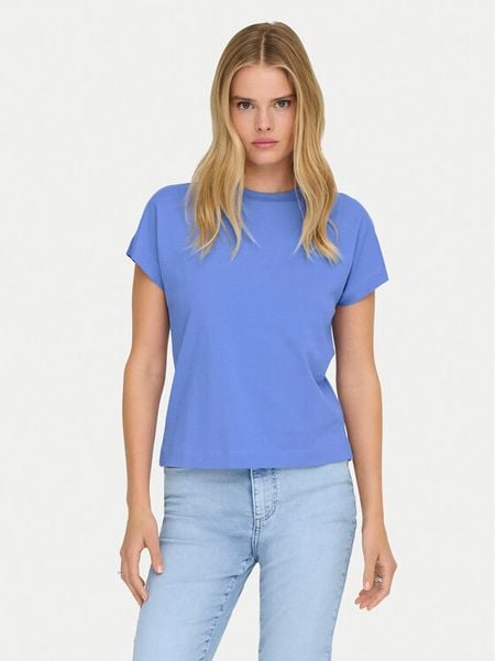 ONLY T-Shirt Erica 15308926 Niebieski Oversize. Niebieskie t-shirty Only, xs, bez wzorów, z bawełny, bez kołnierzyka, bez ramiączek. Za 64.99 zł.