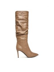 Pollini Kozaki SA26038M0NTE0135 Brązowy. Brązowe kozaki Pollini, ze skóry, bez obcasa, na szpilce, bez zapięcia. Za 2,829.00 zł.