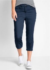 Jeansy straight, mid waist, z wygodnym pasem, z mieszanki bawełny. Niebieskie jeansy bonprix, bez wzorów. Za 109.99 zł.