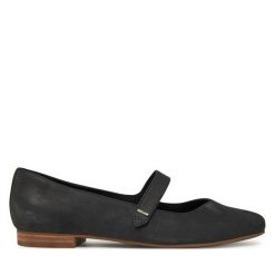 Baleriny Toms. Czarne baleriny Toms, bez wzorów, bez obcasa. Za 259.99 zł.