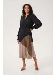 CULTURE Sukienka w kolorze czarno-brązowym rozmiar: XXL. Czarne sukienki Culture, xxl, bez wzorów, bez kołnierzyka, bez ramiączek, maxi. Za 196.70 zł.