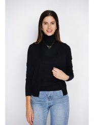 ASSUILI 2-częściowy zestaw w kolorze czarnym rozmiar: 36. Czarne golfy Assuili, bez wzorów, z kaszmiru, bez ramiączek. Za 206.91 zł.