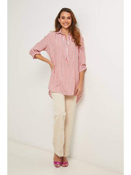 Fleur de Lin Bluzka w kolorze jasnoróżowym rozmiar: XXL. Różowe bluzki Fleur de Lin, xxl, bez wzorów, bez kołnierzyka, bez ramiączek. Za 149.95 zł.