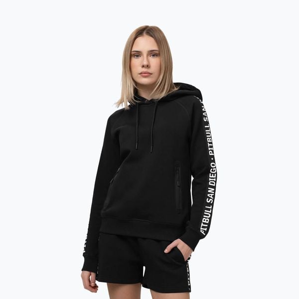 Bluza damska Pitbull Explory Tape Hooded. Czarne bluzy PITBULL, l, bez wzorów, z bawełny, bez kaptura. Za 229.99 zł.