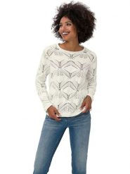 Heine Sweter w kolorze kremowym rozmiar: 38. Brązowe swetry Heine, bez wzorów, bez ramiączek. Za 79.21 zł.