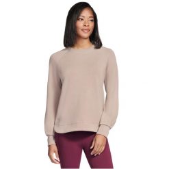 Bluza dresowa sportowa damska Skechluxe Elevate Crewneck. Brązowe bluzy Skechers, bez wzorów, z dresówki, bez kaptura. Za 229.99 zł.