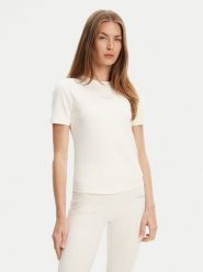 Guess T-Shirt V5RI10 KCD02 Écru Regular Fit. T-shirty Guess, s, z aplikacjami, z syntetyku, bez kołnierzyka, bez ramiączek. Za 199.99 zł.