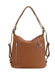 Mia Tomazzi Skórzany plecak "Giulianova" w kolorze jasnobrązowym - 28 x 29 x 12 cm rozmiar: onesize. Brązowe plecaki Mia Tomazzi, bez wzorów, z materiału. Za 266.66 zł.