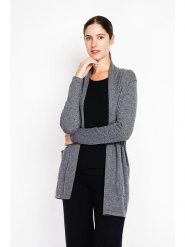 C& Jo Kardigan w kolorze szarym rozmiar: 38. Szare kardigany C& Jo, bez wzorów, ze splotem. Za 130.99 zł.