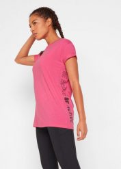 Shirt sportowy z lyocellu. Czerwone koszulki sportowe bonprix, bez wzorów, z lyocellu, bez ramiączek. Za 69.99 zł.