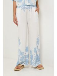 Lin Passion Spodnie w kolorze kremowo-błękitnym rozmiar: 34/36. Brązowe spodnie materiałowe Lin Passion, bez wzorów, z materiału, z standardowym stanem. Za 113.99 zł.