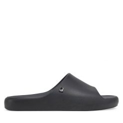 Klapki Melissa. Czarne klapki Melissa, bez wzorów, bez obcasa. Za 199.99 zł.