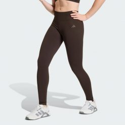 Legginsy Workout Essentials Knit Scrunch 7/8. Brązowe legginsy Adidas, s, bez wzorów, z dzianiny, z podwyższonym stanem, długie. Za 239.00 zł.