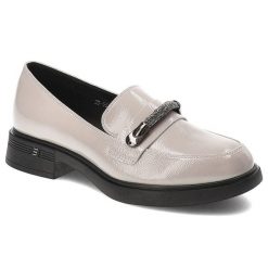 Szare Półbuty Vinceza Eleganckie Mokasyny Damskie. Szare mokasyny VINCEZA, bez wzorów, ze skóry ekologicznej, bez obcasa. Za 149.00 zł.