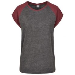 T-shirt Damski Kontrastowy Raglanowy. Brązowe t-shirty Urban Classics, m, bez wzorów, bez kołnierzyka, bez ramiączek. Za 55.99 zł.
