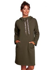 Be Wear Sukienka w kolorze oliwkowym rozmiar: S. Brązowe sukienki Be Wear, na co dzień, s, bez wzorów, bez kołnierzyka, bez ramiączek, mini, proste. Za 114.44 zł.