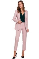 Różowy Klasyczny Żakiet na Jeden Guzik. Czerwone marynarki i żakiety MAKEOVER, l, bez wzorów, z elastanu, klasyczne. Za 248.90 zł.