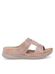 Clara Barson Klapki WYL05010-30 Różowy. Czerwone klapki Clara Barson, bez wzorów, z syntetyku, bez obcasa. Za 53.99 zł.