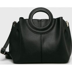 Answear - Torebka. Czarne shopper ANSWEAR, bez wzorów, z materiału, casualowe, na ramię, bez dodatków. W wyprzedaży za 89.90 zł.