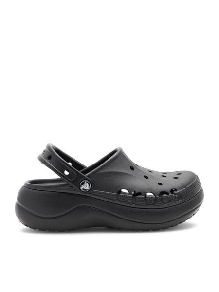 Crocs Klapki BAYA PLATFORM CLOG 208186-001 Czarny. Czarne klapki Crocs, bez wzorów, z syntetyku, bez obcasa. Za 236.99 zł.