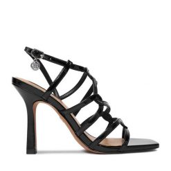 Sandały Nine West. Czarne sandały Nine West, bez wzorów, bez obcasa, na szpilce, bez zapięcia. Za 279.99 zł.
