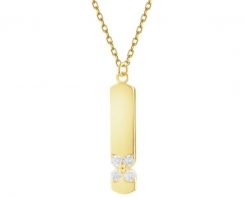 Złoty naszyjnik z cyrkoniami - kwiat. Żółte naszyjniki Apart, z cyrkonią, złote. Za 1,299.00 zł.