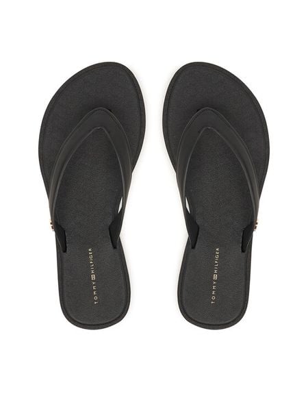 Tommy Hilfiger Japonki Scandi FW0FW09206 Czarny. Czarne klapki TOMMY HILFIGER, bez wzorów, ze skóry, bez obcasa. Za 189.99 zł.